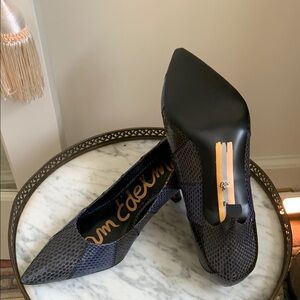 Sam Edelman Black Stiletto Heels with Mesh Design